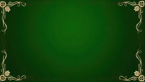 Elementlerle Altın Çizgileri olan Soyut Yeşil Tasarım