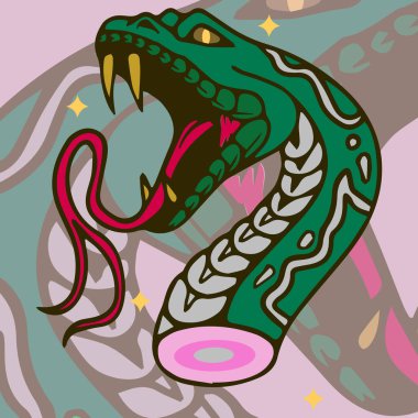 Bu yılan tattos illüstrasyonu. İhtiyaçlarınıza göre düzenleyip ayarlayabilirsiniz.