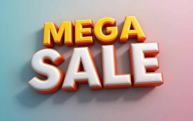 Mega Satış Numarası Renkli 3d Metin Efekti