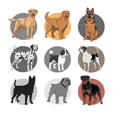 Köpek Silueti Çizim simgeleri Resim Beyaz Arkaplanı Ayarla