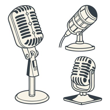 Mikrofon Simgesi Müzik Stüdyosu Ayırma Ekipmanı