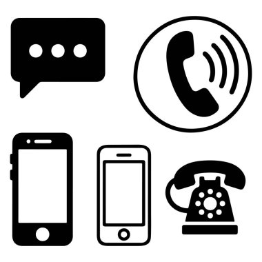 Mobil İletişim ve İletişim Simgeleri Telefon Simgeleri Tanımlama Kümesi