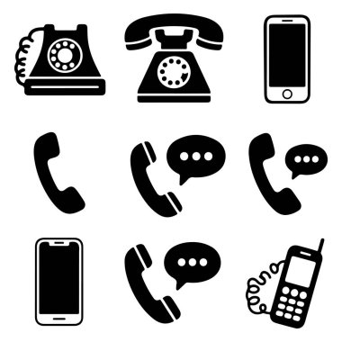 Mobil İletişim ve İletişim Simgeleri Telefon Simgeleri Tanımlama Kümesi