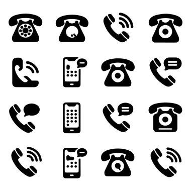 Mobil İletişim ve İletişim Simgeleri Telefon Simgeleri Tanımlama Kümesi