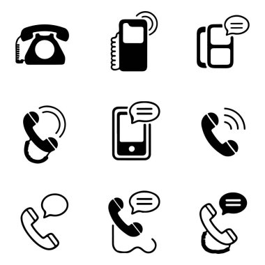 Mobil İletişim ve İletişim Simgeleri Telefon Simgeleri Tanımlama Kümesi