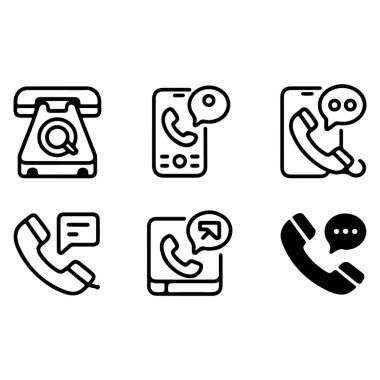 Mobil İletişim ve İletişim Simgeleri Telefon Simgeleri Tanımlama Kümesi