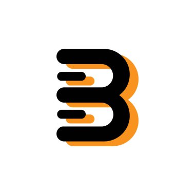 Siyah ve Turuncu Dinamik Gradyan B Logo Simgesi