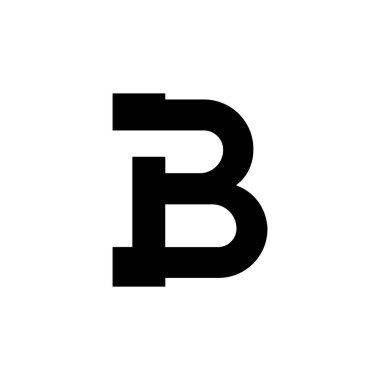 Modern Minimalist Kalın Harf B Monogram Simgesi Simgesi