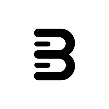 En Kalın Harf B Logo Simgesi Minimalist Tasarım - Markalaşma ve Dijital Projeler için Mükemmel