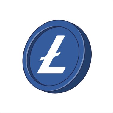 Mavi Litecoin LTC Logosu ve temiz düz renk tasarımı