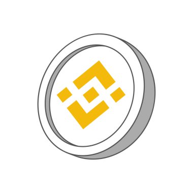 Düz renk tasarımlı beyaz Binance BNB sikke çizimi