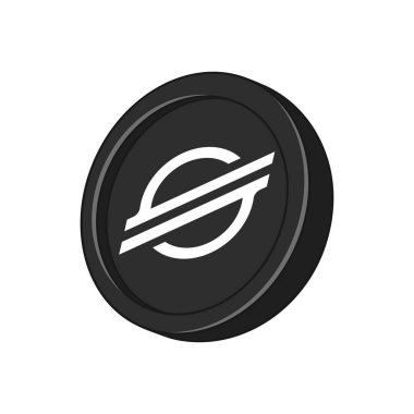 siyah yıldız lümenleri xlm kripto sikke vektör çizimi