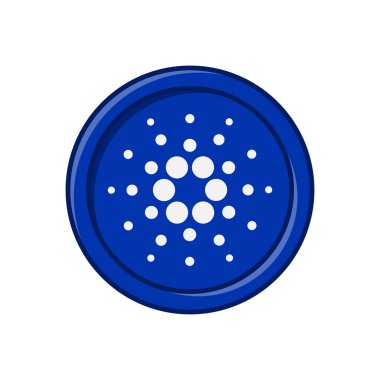 Basit Mavi Cardano ADA Kripto Para Vektörü İllüstrasyonu