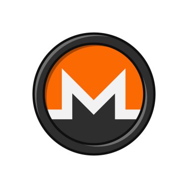 Siyah çerçeveli basit Monero XMR kripto para birimi