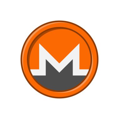 Turuncu çerçeveli basit Monero XMR kripto para birimi