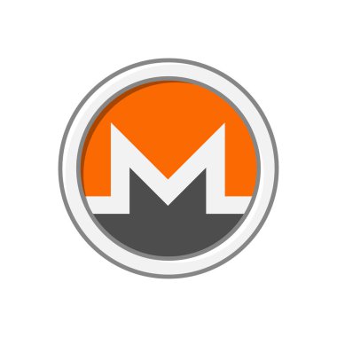 Beyaz çerçeveli basit Monero XMR kripto para birimi