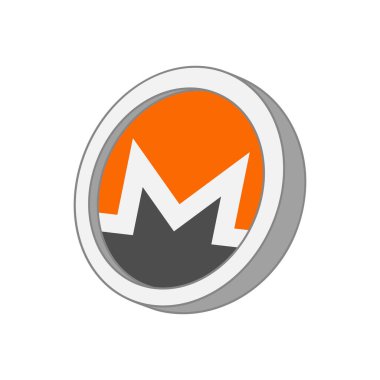 Beyaz çerçeveli Monero XMR kripto para birimi