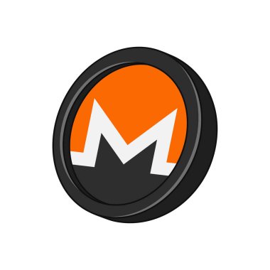 Siyah çerçeveli Monero XMR kripto para birimi