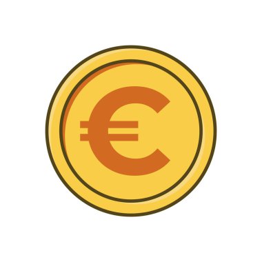Altın Euro Madeni Para Simgesi Vektör Tasarımı