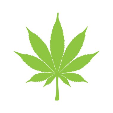Beyaz Arkaplanda Minimalist Açık Yeşil Kenevir Yaprak Vektörü