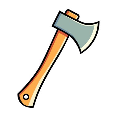Tahta saplı basit bir balta, vektör illüstrasyonu