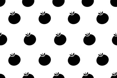 Taze siyah domatessiz desen, beyaz arka planda katı tasarım, yiyecekle ilgili tasarımlar ve ambalajlar için mükemmel..