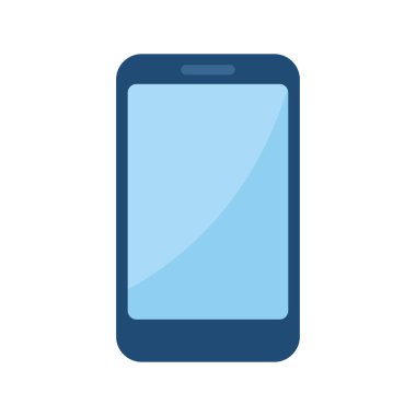 Mavi ekranlı akıllı telefonun temiz düz vektörü, mobil teknoloji, iletişim, uygulama geliştirme ve dijital yaşam tarzı temaları için ideal.