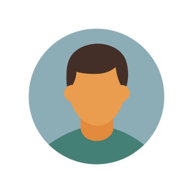 Kahverengi saçlı ve yeşil gömlekli minimalist erkek avatar, kullanıcı profili veya sosyal medya için mükemmel.