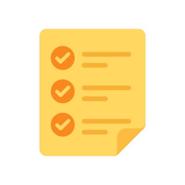 Tamamlanmış bir yapılacaklar listesinin düz tasarım vektörü. Üretkenlik, planlama ve görev yönetimi temaları için mükemmel. Beyaz bir arkaplanda izole edilmiş.