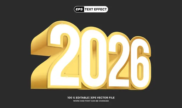 3B Metin Düzenlenebilir Altın Yıl 2026 Tasarım