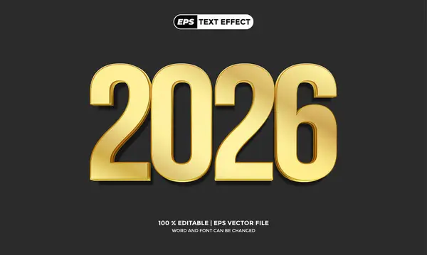 3B Metin Düzenlenebilir Altın Yıl 2026 Tasarım