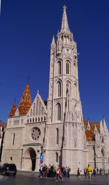 Budapeşte 'deki Matthias Katolik Kilisesi. Budda Kalesi Bölgesi. Yüksek kalite fotoğraf