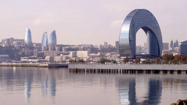 Bakü modern binaları. Yüksek kalite fotoğraf