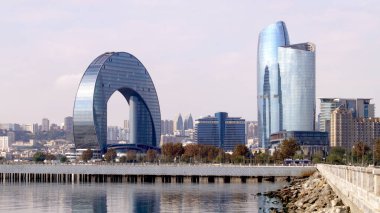 Bakü modern binaları. Yüksek kalite fotoğraf