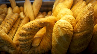 Pastanede bir sürü ekmek var. Yüksek kalite fotoğraf