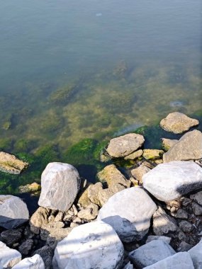 Sahildeki kayalar. Yüksek kalite fotoğraf