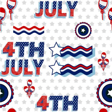 4 Temmuz Bağımsızlık Günü geçmişi. 4 Temmuz Bağımsızlık Günü 'nde, beyaz ve mavi renkli Amerikan bayrakları ve yıldızlarıyla Amerika Birleşik Devletleri' nin arka planına sahip kusursuz bir düzen.
