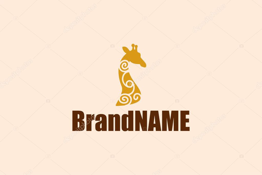 Elegant Giraffe Logo. Perfect for wildlife brand, zoo, kids product, or creative business identity.
