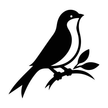 Siyah kuş siluetleri. Tasarım için vektör elementleri. Kuş simgesi seti, hayvan vektörü.