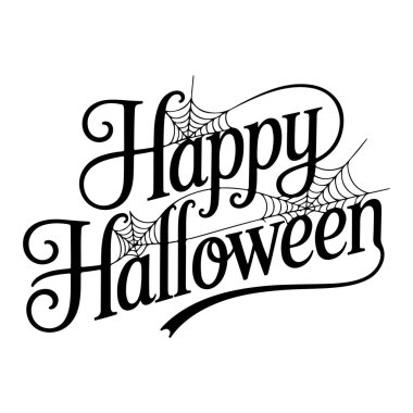 Mutlu Cadılar Bayramı tipografi silüet vektör sanat ve illüstrasyonları.