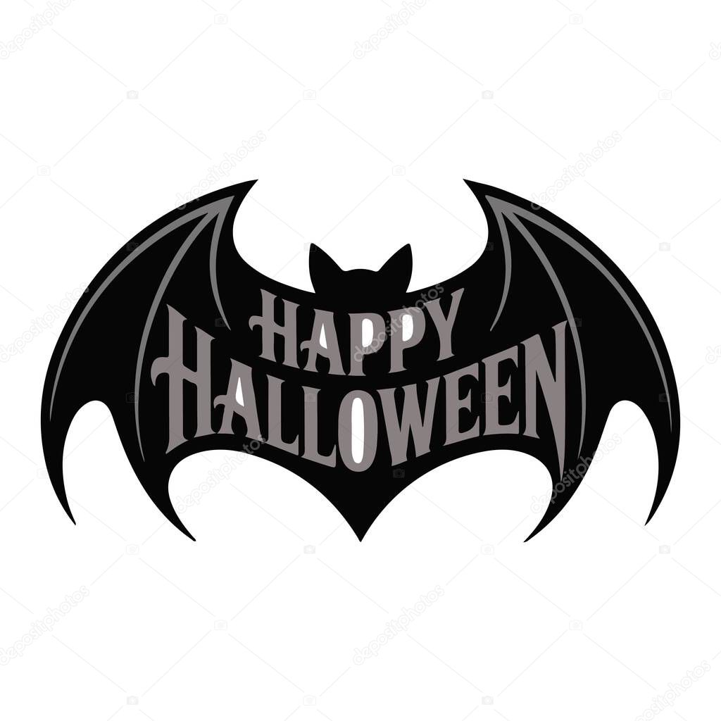 Bat icon for Happy Halloween vector art and illustration.