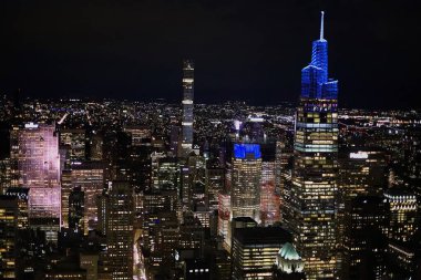 Manhattan 'ın gece güzel manzarası