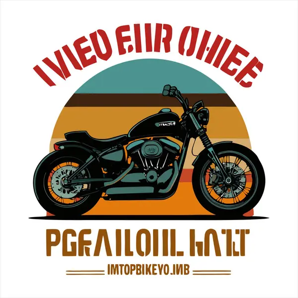 Bir motosiklet ve güzel şehir arkaplanı için vektör t-shirt tasarımı