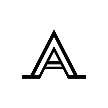 Bir harf logosu tasarımı siyah renk