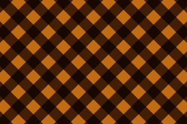 Kahverengi ve sarı köşegen ekoseli, dikişsiz desen. soyut illüstrasyon.