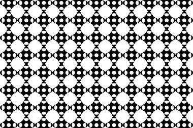 Siyah ve beyaz geometrik sekizgen daireler bayrak kavramına sahip yaratıcı kusursuz desen.