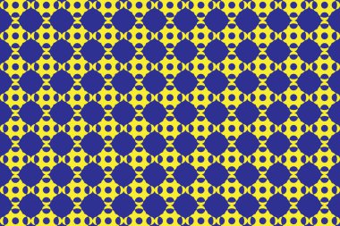 Yaratıcı geometrik desenli sekizgen daireler konsept mavi ve sarı şekiller unsurlar pankart.