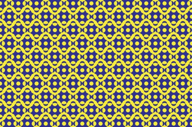 Dairesel efekt desenli mavi ve sarı geometrik tasarım.