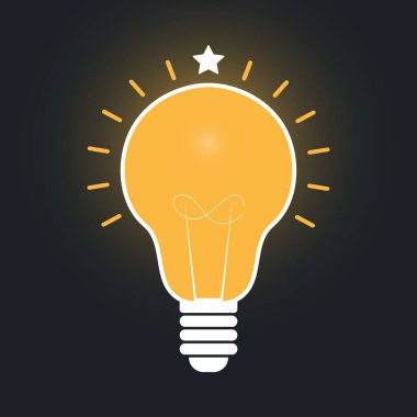 Koyu arkaplanda ampul tasarımı.