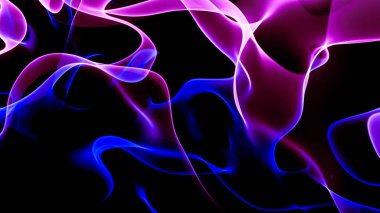 Siyah arkaplanda soyut mor duman.